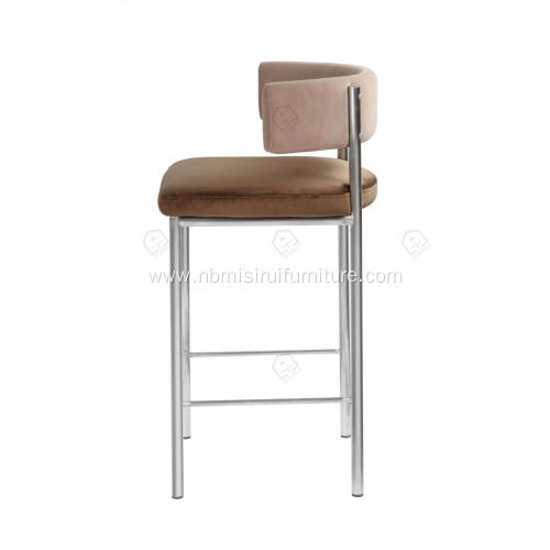 Faux leather cotton linen stainless bar stool